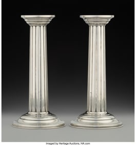 74340: A P. H. Locklin & Sons Weighted Silver Candlesti