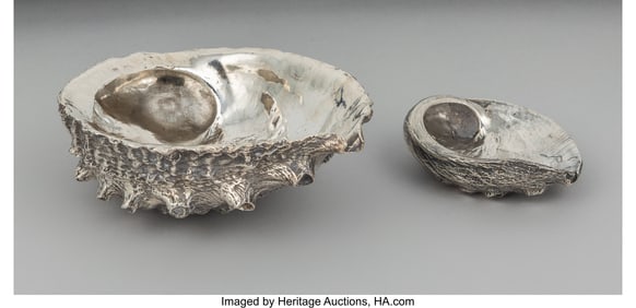 74344: Two Stephen O'Meara Silver Shell-Form Articles,