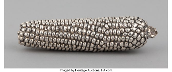 74346: A Stephen O'Meara Silver Indian Corn Table Ornam