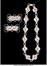 74352: A William Spratling Silver Necklace with Two Bro