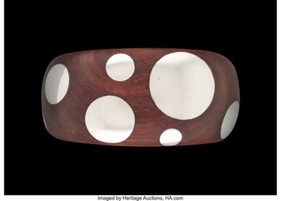 74356: A William Spratling Wood & Silver Cuff, Taxco, M