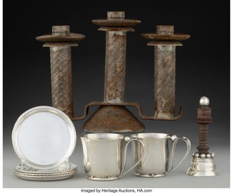 74358: Eight William Spratling Silver, Iron, and Carved