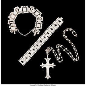 74360: Three Hector Aguilar Silver Jewelry Articles, Ta