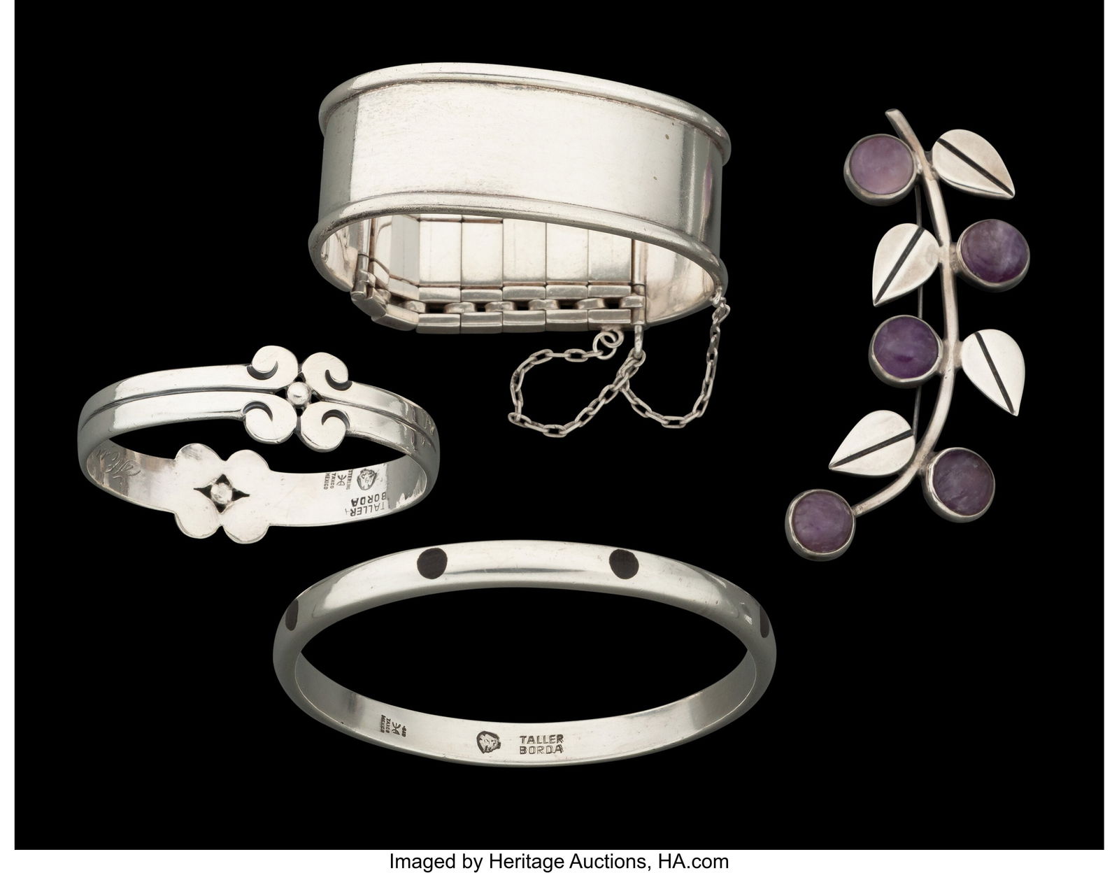 A Four-Piece Collection of Hector Aguilar Silver (1 of 5)