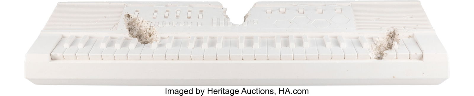 Daniel Arsham (b. 1980) Keyboard (FR-09), 2018 H: Daniel Arsham (b. 1980) Keyboard (FR-09), 2018 Hydrostone with quartz crystals 3-1/4 x 26-1/4 x 9-1/4 inches (8.3 x 66.7 x 23.5 c