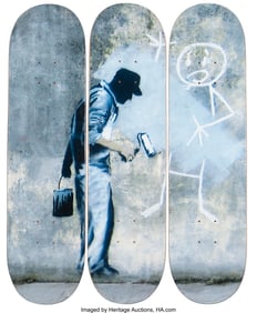 42037&colon; Brandalised Grey Ghost &lpar;triptych&rpar; Offset lithogr