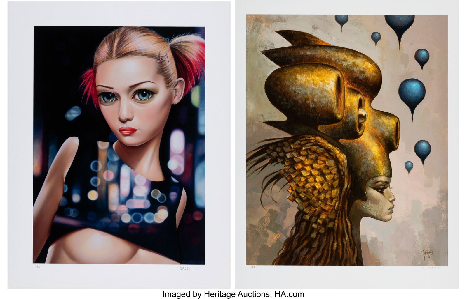 Sas Christian (20th Century) Untitled (two works: Sas Christian (20th Century) Untitled (two works), 2022 Giclée prints in colors on wove paper 22 x 17 inches (55.9 x 43.2 cm) (sheet&comma