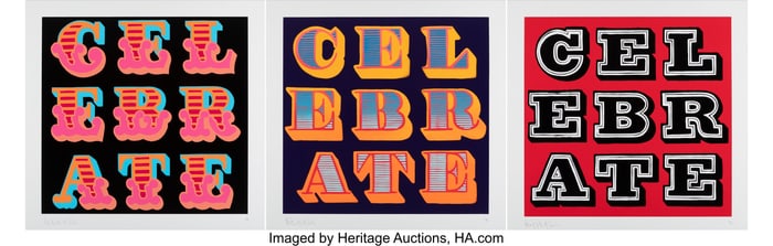 42093&colon; Ben Eine &lpar;b&period; 1970&rpar; Celebrate &lpar;triptych&rpar;&comma; 2016 Sc