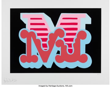 42094&colon; Ben Eine &lpar;b&period; 1970&rpar; M&comma; from the Letter Series &lpar;Pi