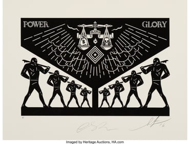 42132&colon; Shepard Fairey X Cleon Peterson Scales of Injust