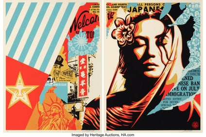 42133&colon; Shepard Fairey &lpar;b&period; 1970&rpar; Welcome Visitor &lpar;diptyc