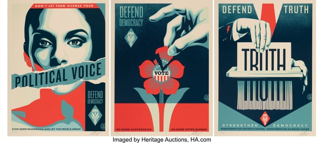 42139&colon; Shepard Fairey &lpar;b&period; 1970&rpar; Defend Democracy&semi; Defen