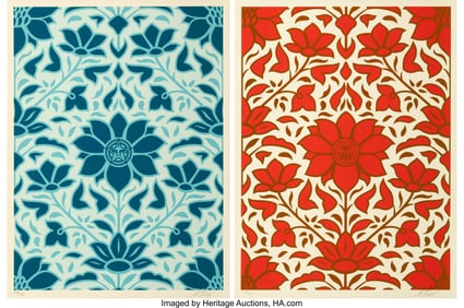 42142&colon; Shepard Fairey &lpar;b&period; 1970&rpar; Obey Deco Floral Patter