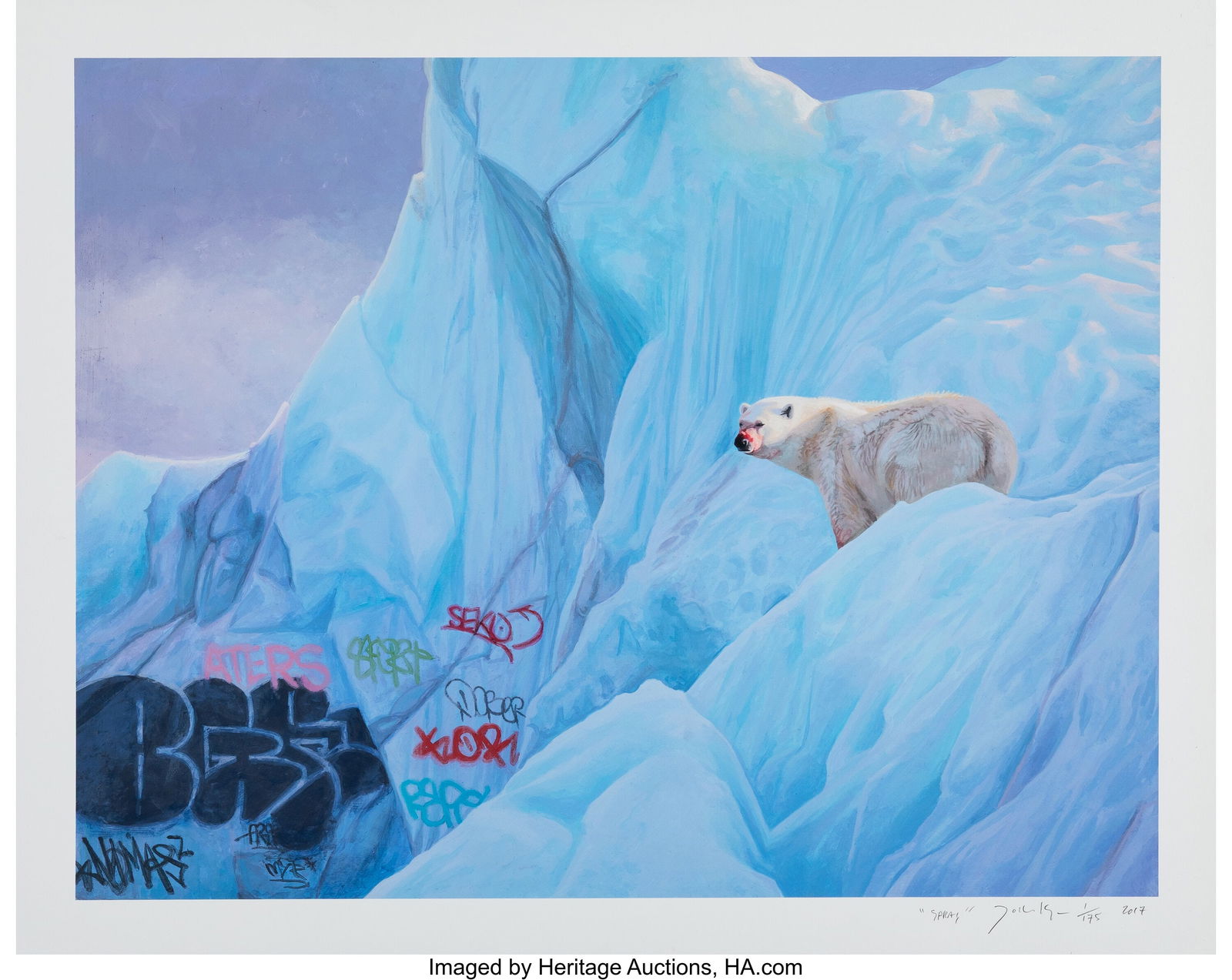 Josh Keyes (b. 1969) Spray, 2017 Giclée print i: Josh Keyes (b. 1969) Spray, 2017 Giclée print in colors on wove paper 16 x 20 inches (40.6 x 50.8 cm) (sheet) Ed. 1/175 Signe