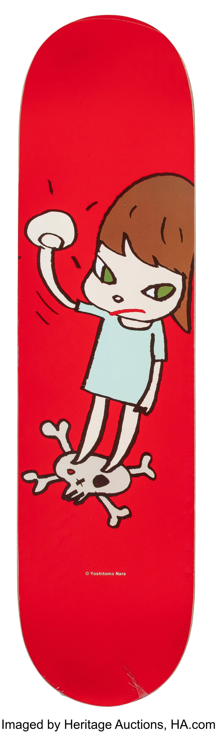 Yoshitomo Nara X MoMA Solid Fist, 2017 Offset li: Yoshitomo Nara X MoMA Solid Fist, 2017 Offset lithograph in colors on skate deck 32 x 8 inches (81.3 x 20.3 cm) Published by Museum of Modern Art, New York HID03101