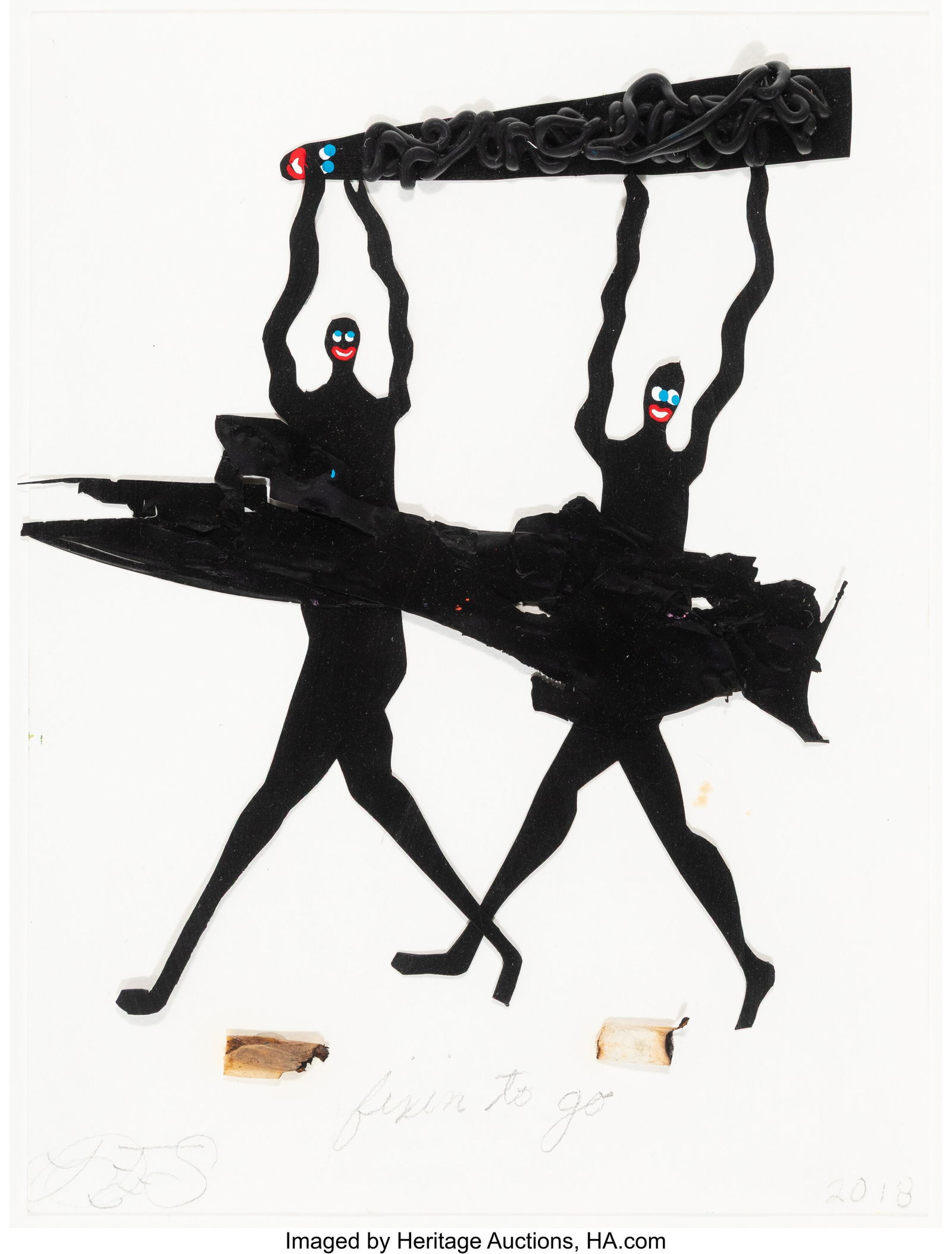 Devin Troy Strother (b. 1986) Where Y'all Going: Devin Troy Strother (b. 1986) Where Y'all Going with all My Paint?, 2018 Mixed media on wove paper 12 x 9 inches (30.5 x 22.9 cm) (sheet)