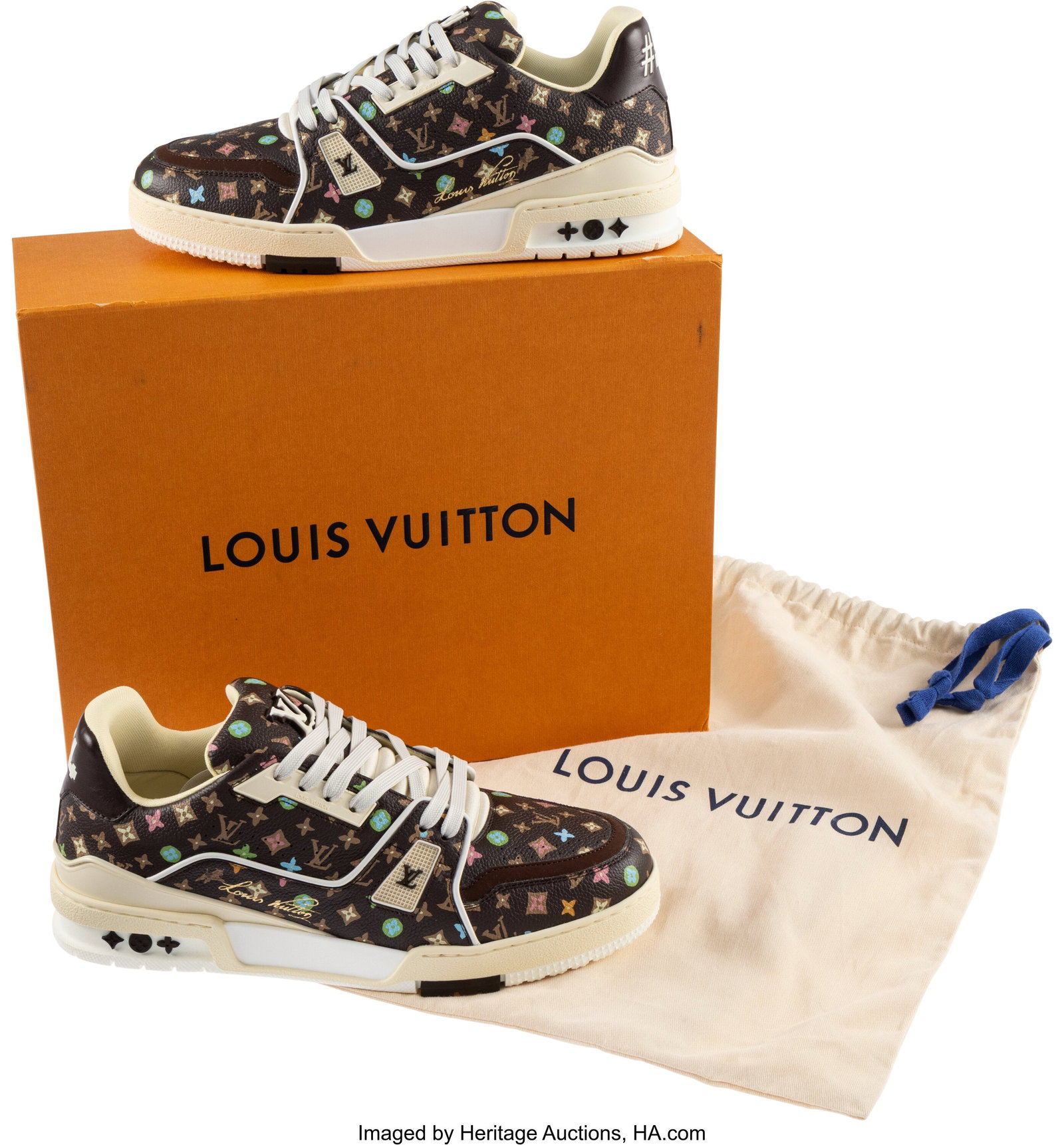 Louis Vuitton X Tyler the Creator LV Trainer Si: Louis Vuitton X Tyler the Creator LV Trainer Size US Men's 8.5 2024 HID03101062020 © 2025 Heritage Auctions | All Rights Reserved www.HA.com/TexasAuctioneerLicenseNo