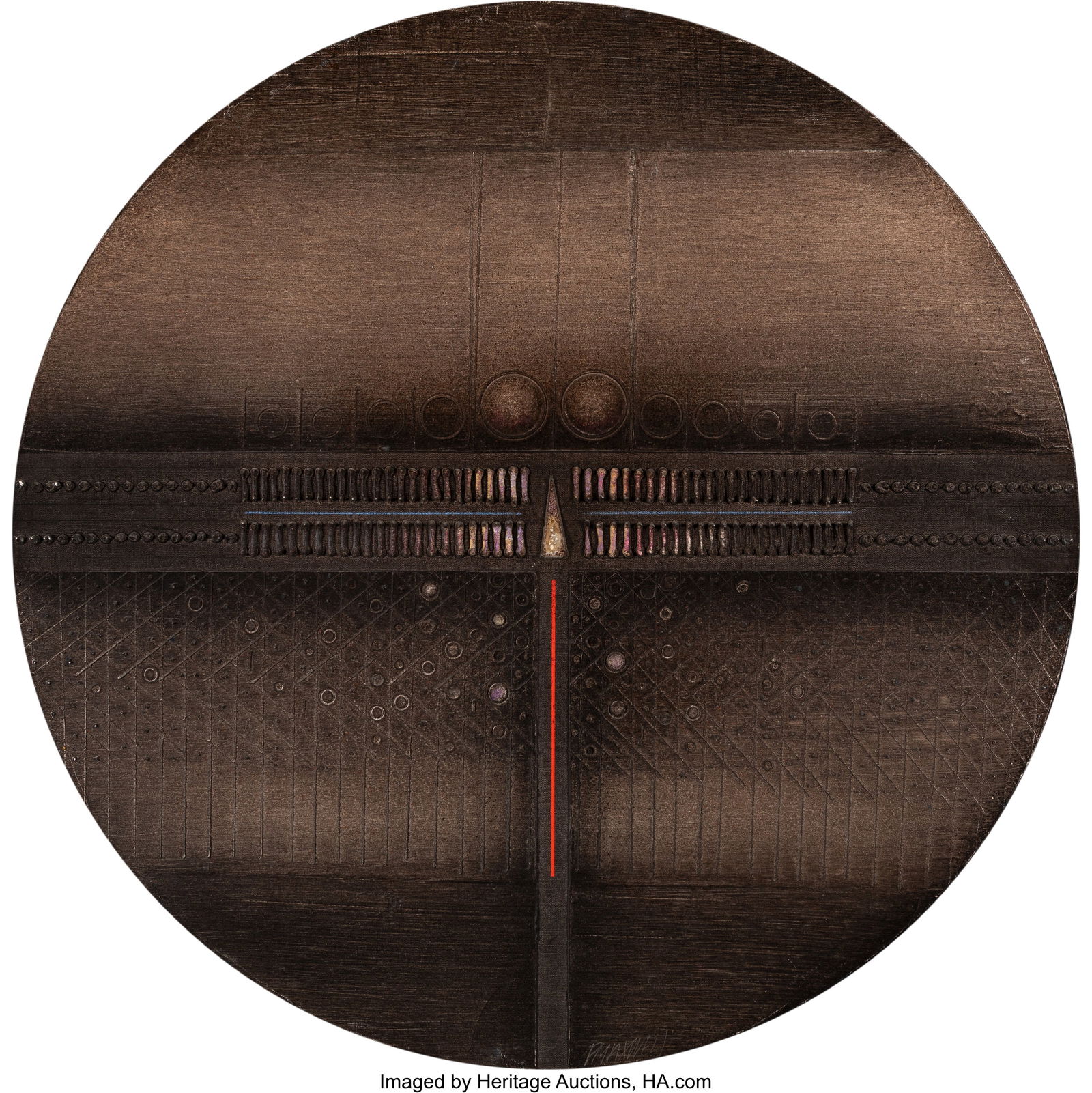 Paul Maxwell (American, b.1925) Untitled, Circle: Paul Maxwell (American, b.1925) Untitled, Circle Oil on canvas 35-1/2 inches (90.2 cm) Signed lower center: PMaxwell HID03101062020 © 2025