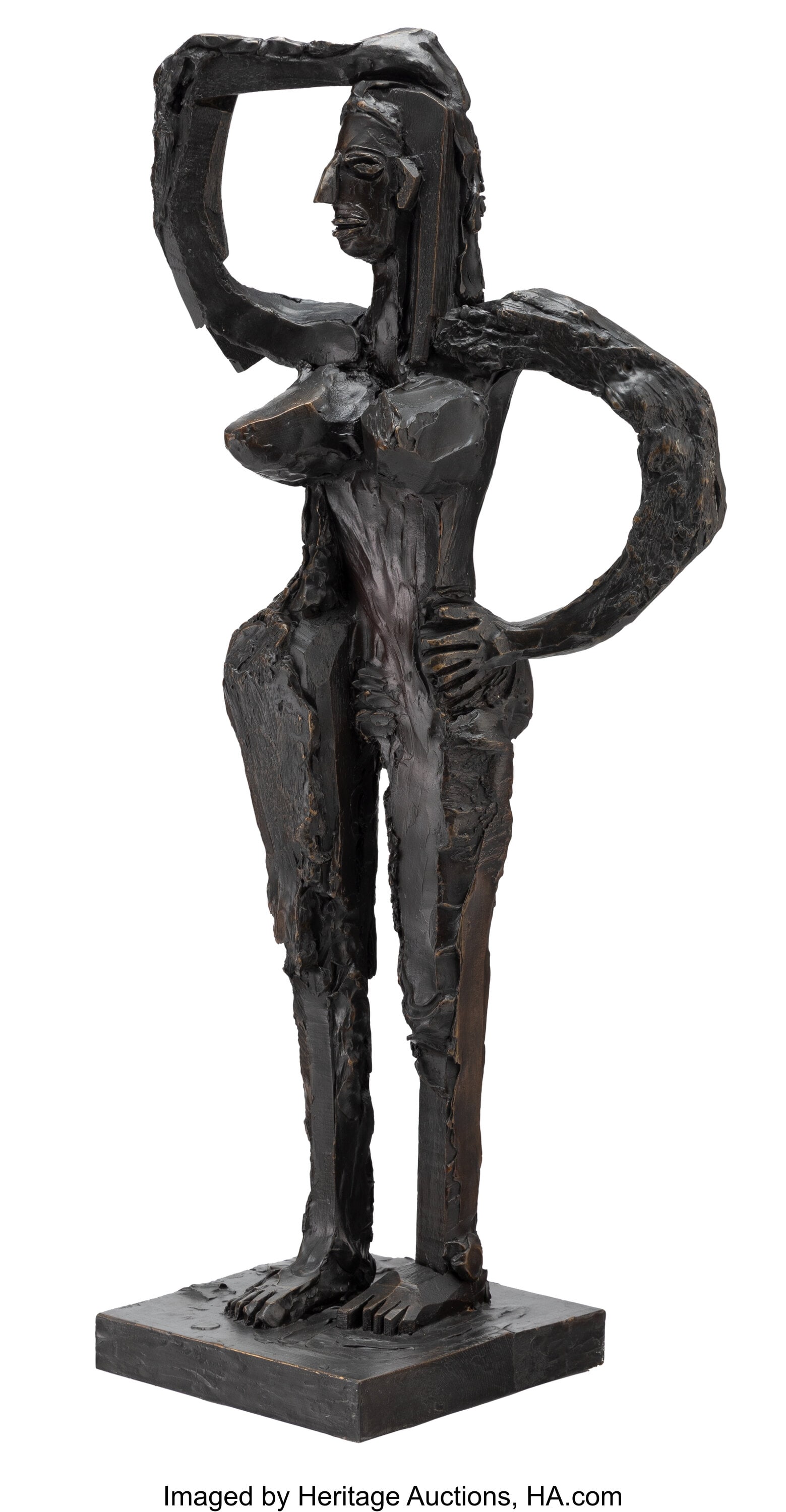 David Bates (American, b. 1952) Standing Figure: David Bates (American, b. 1952) Standing Figure III, 2002 Bronze with dark brown patina 32-1/2 inches (82.5 cm) high on a 36 inches (91.4