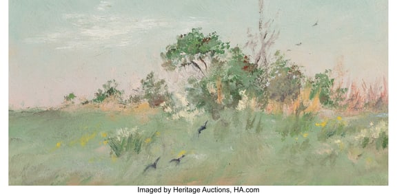 75041: School of Frank Reaugh Landscape Oil on board 5-