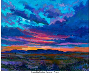 75068: Michael Etie (American, b. 1948) Rising Sun Oil