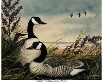 75072: J.W. Thrasher (American, b. 1940) Canadian Geese
