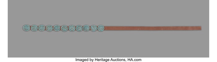 70005: A Navajo Concho Belt   c. 1980  etched Nez, silv