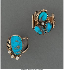 70007: Two Southwest Men's Rings  c. 2000  one stamped