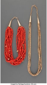 70011: Two Santo Domingo Necklaces  Ed Aguilar c. 2000