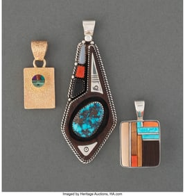 70012: Three Southwest Pendants  c. 2000 - 2020  one st