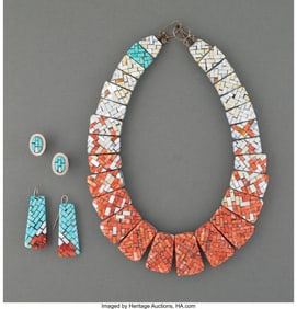 70015: Three Santo Domingo Jewelry Items  c. 2010  incl