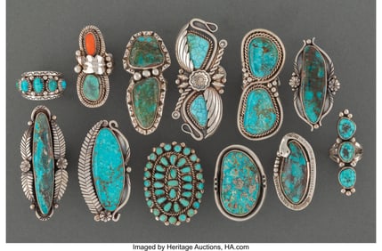 70019: Twelve Navajo and Southwest Style Rings  c. 1990