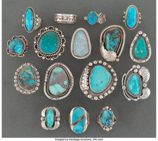 70024: Sixteen Southwest Style Rings  c. 2000  with var