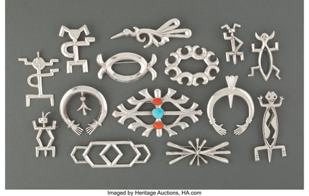 70032: Fourteen Navajo Style Jewelry Items  c. 1970 - 2