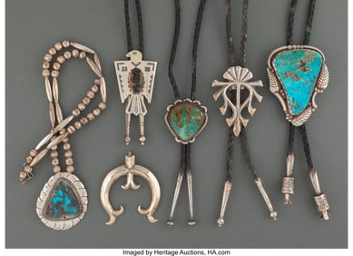 70033: Six Southwest Jewelry Items  c. 1950 - 1970  inc