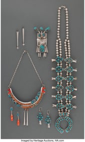 70040: Five Southwest Jewelry Items  c. 1985  including