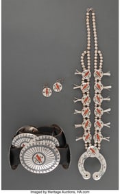 70041: A Zuni Jewelry Suite  c. 1985  including a conch