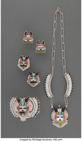 70044: Six Zuni Jewelry Items  c. 1975  including four