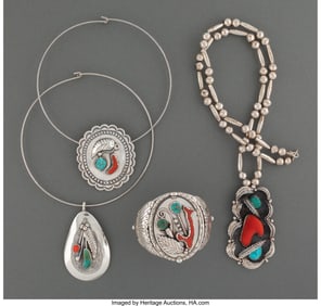 70046: Four Southwest Jewelry Items  c. 1975  including