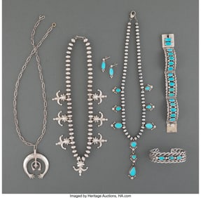 70049: Six Southwest Jewelry Items  c. 1960 - 2000  inc