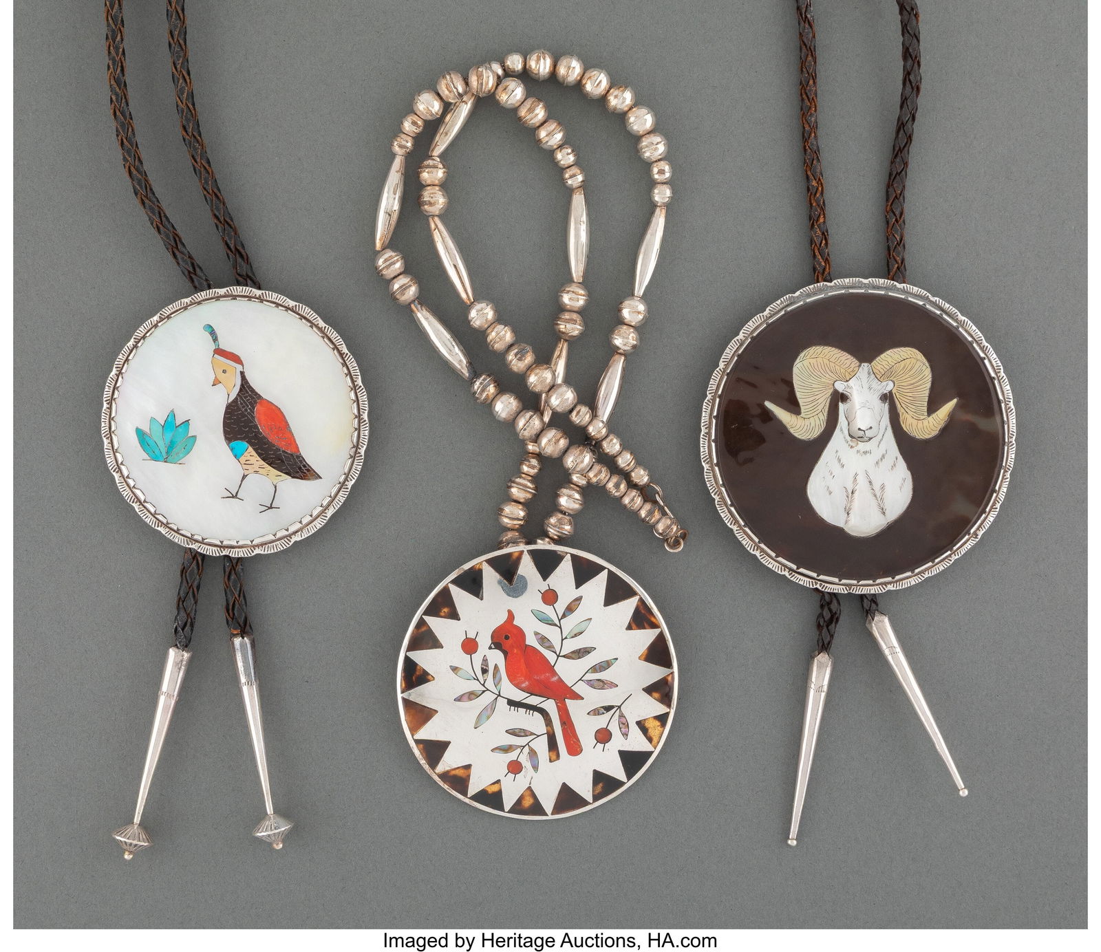 Three Zuni Jewelry Items  c. 1975  including two (1 of 2)