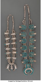 70054: Two Southwest Squash Blossom Necklaces  c. 1990