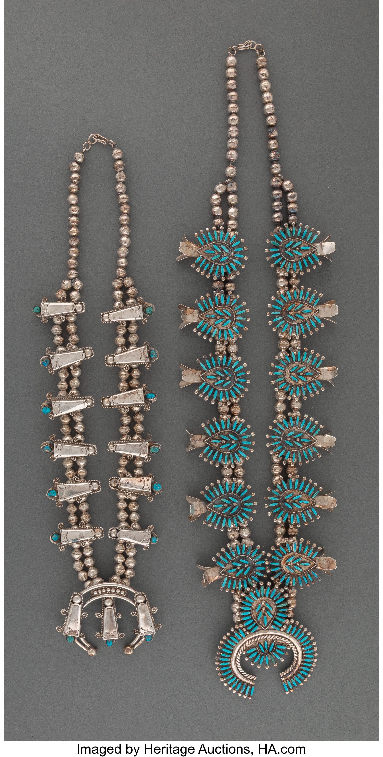 Two Southwest Squash Blossom Necklaces  c. 1990 (1 of 2)