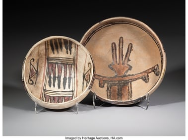 70061: Two New Mexican Glazeware Bowls  c. 1300 - 1400