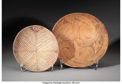 70063: Two Hohokam Red-on-White Bowls  c. 200 BC - 1450