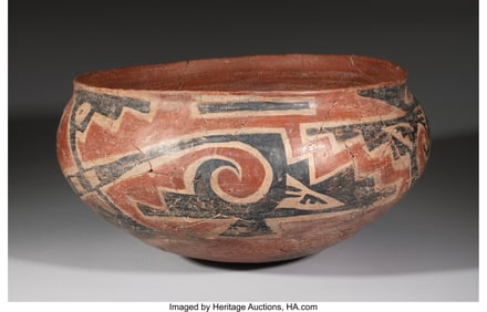 70065: A Large Tonto / Gila Polychrome Dough Bowl  c. 1