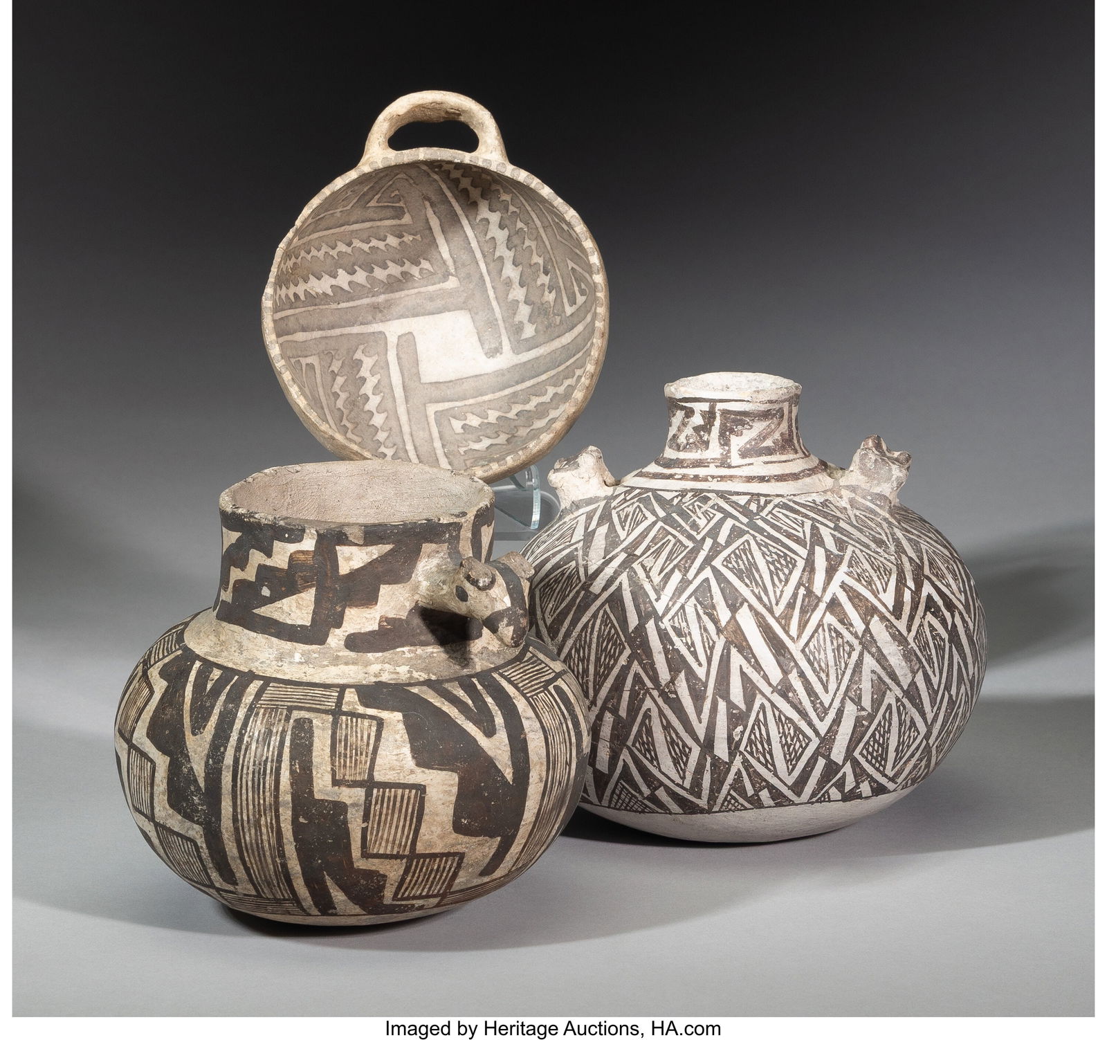 Three Anasazi Black-on-White Vessels  c. 1150 - (1 of 2)