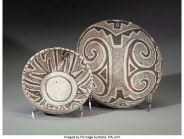 70075: Two Anasazi Black-on-White Bowls  c. 1150 - 1350