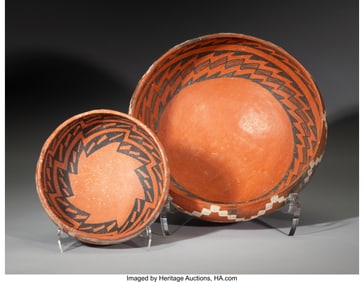 70080: Two St. John's Polychrome Bowls  c. 1175 - 1300