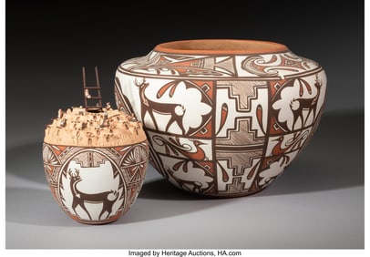 70086: Two Zuni Polychrome Jars  Noreen Simplicio c. 19